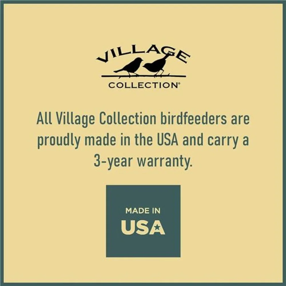 Village Collection Blue Cottage Birdfeeder: Easy Fill and Clean. Squirrel Proof